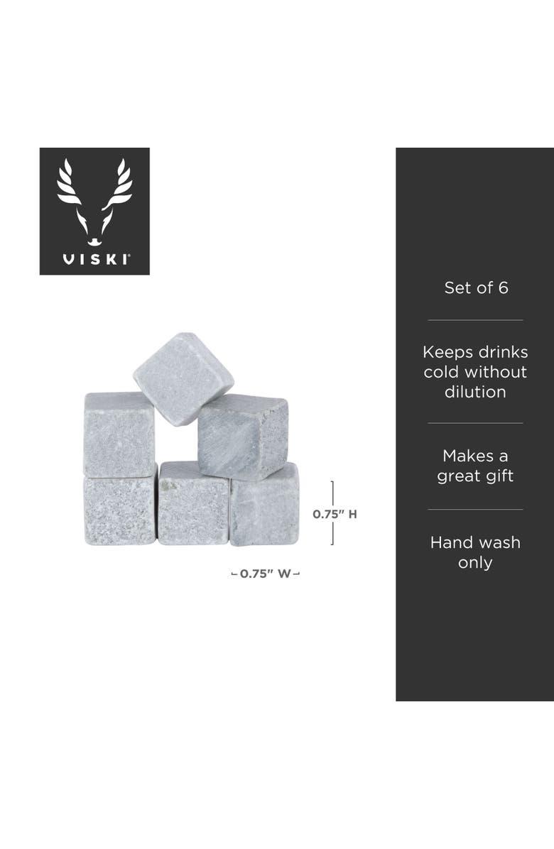 Viski Glacier Rocks Soapstone Cubes Set of 6, Alternate, color, Grey