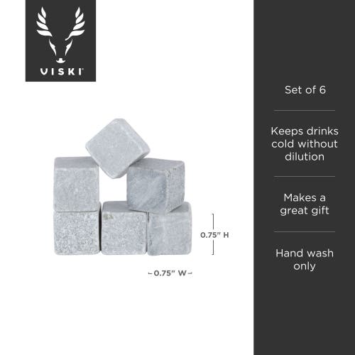 Viski Glacier Rocks Soapstone Cubes Set Of 6 In Grey