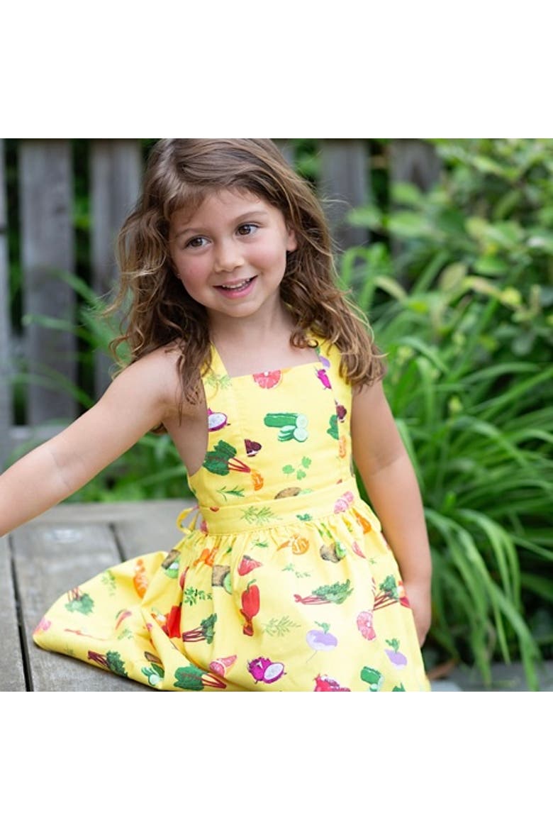 Girls Tie Back Dress, Alternate, color, Farmer's Market