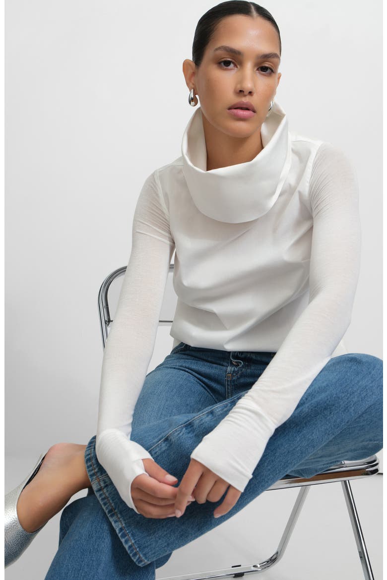 Atlantic Oversized Collar Top, Alternate, color, OFF WHITE