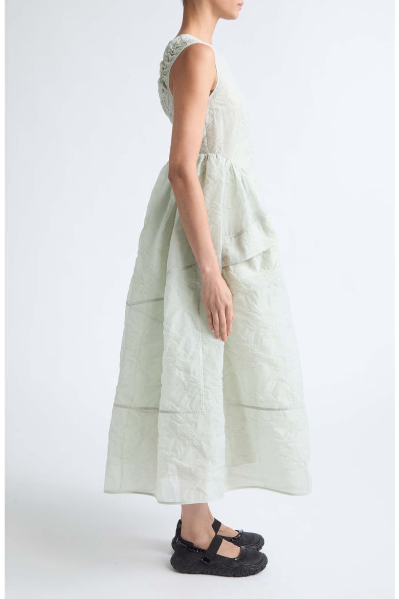 Duana Bow Jacquard Maxi Dress, Alternate, color, PALE GREEN