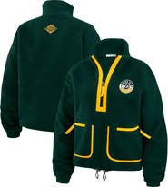 WEAR by Erin Andrews Women's WEAR by Erin Andrews Green Green Bay Packers Polar Fleece Half-Zip Jacket