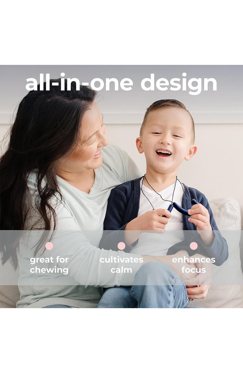 Sensory Basics U Chew Necklace, 2 Pack, Oral Therapy Tool For Light Chewers, Alternate, color, Multicolored