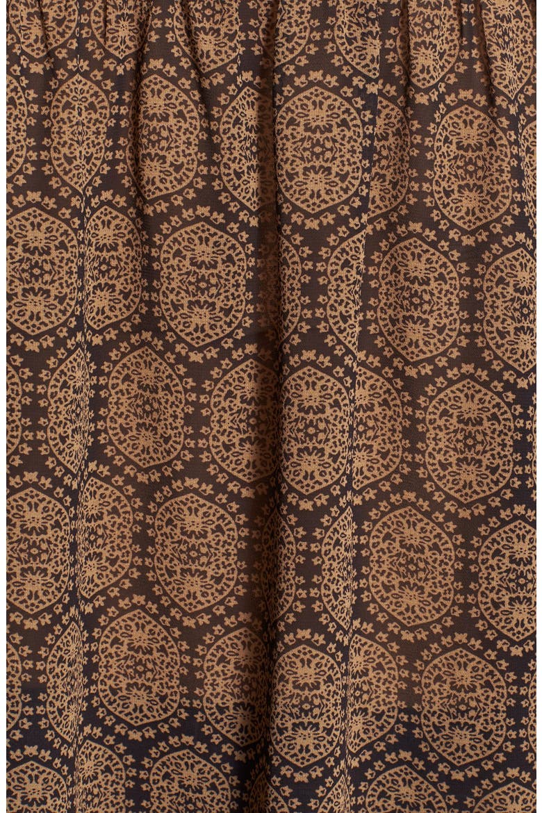 Print Off the Shoulder Top, Alternate, color, BROWN/ BLACK