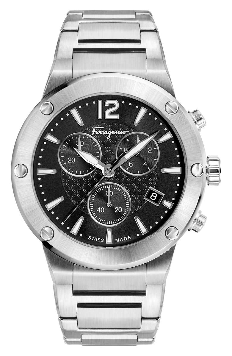 FERRAGAMO Salvatore Ferragamo F80 Chronograph Bracelet Watch, 44mm, Main, color, 