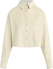 Favorite Daughter The Ex-Boyfriend Faux Suede Crop Button-Up Shirt