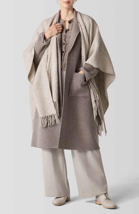 Eileen Fisher Open Front Bouclé Alpaca & Silk Wrap