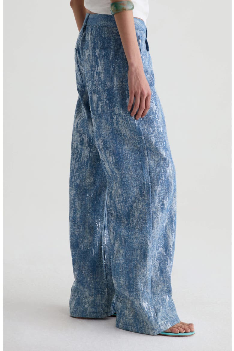 Adria Sequin Wide Leg Jeans, Alternate, color, NEXT TO WATER