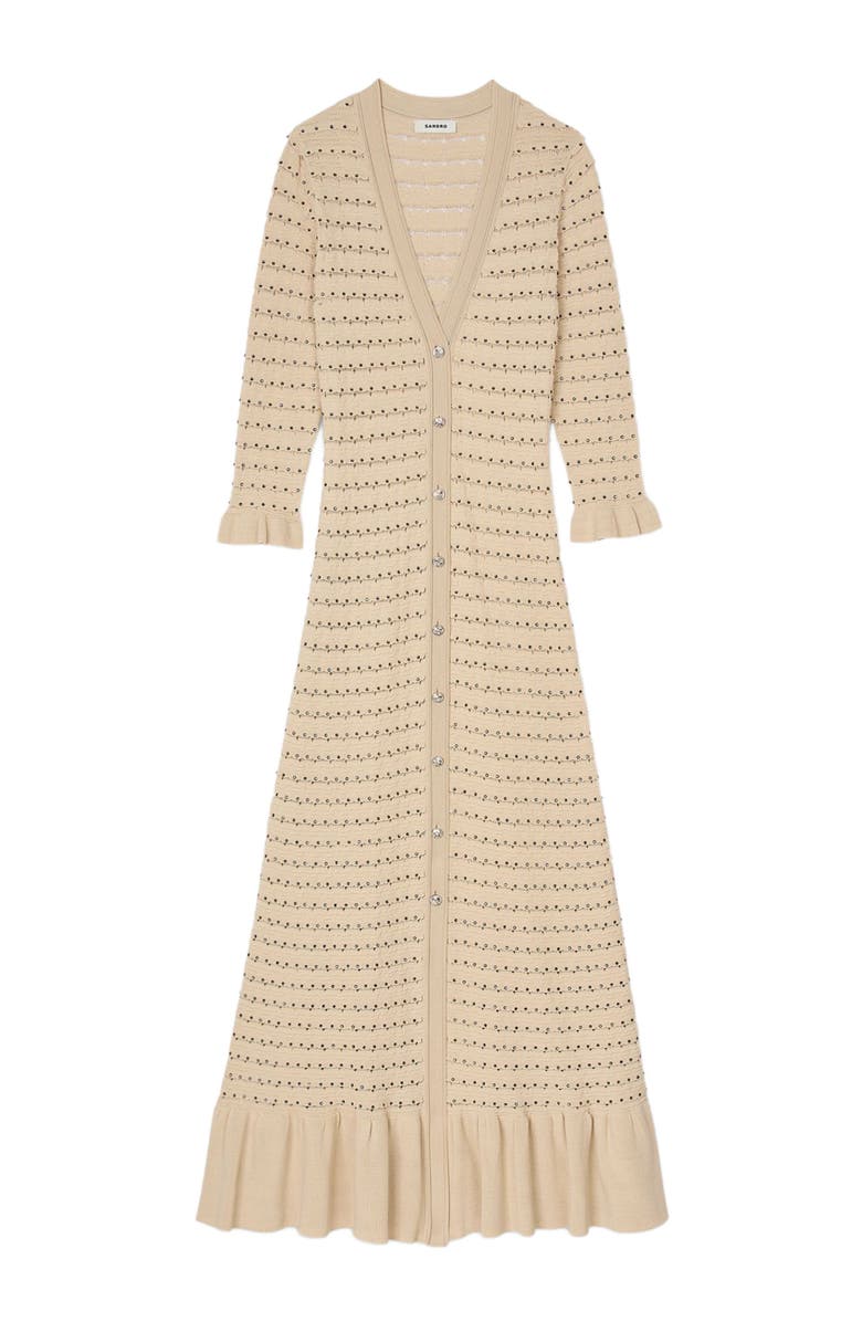 SANDRO Rhinestone knit maxi dress, Alternate, color,