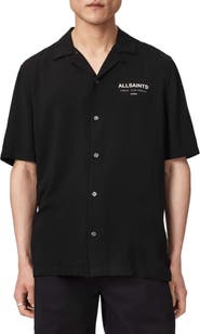 AllSaints Underground Logo Graphic Camp Shirt