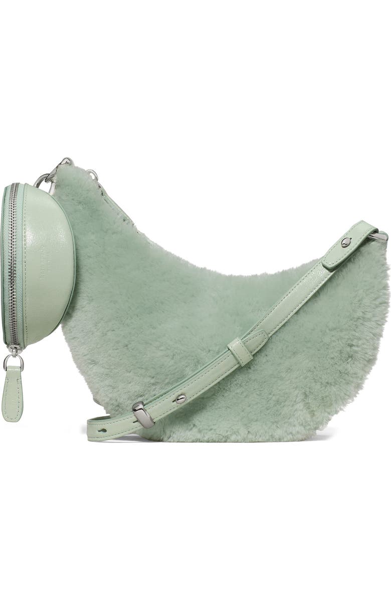 Kate Spade New York duo genuine shearling crossbody bag, Main, color, Mint Frosting