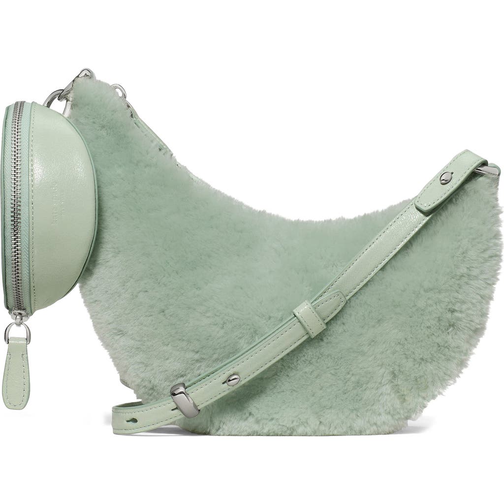 Kate Spade New York Duo Genuine Shearling Crossbody Bag In Green