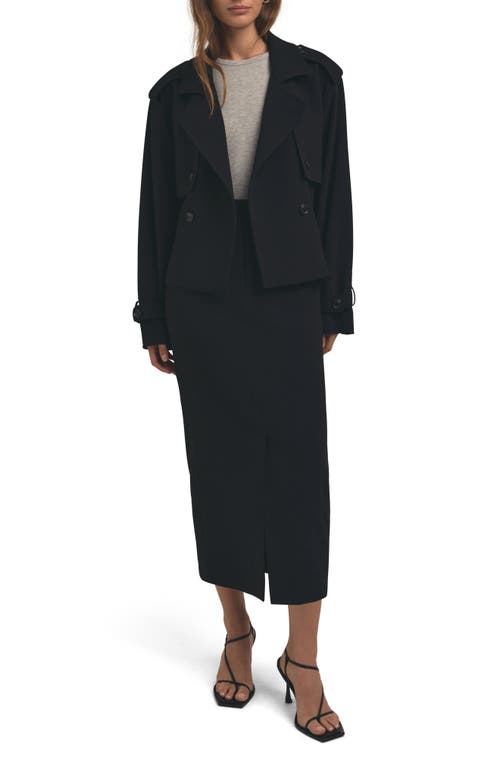 Favorite Daughter The Charles Crop Trench Coat In Black
