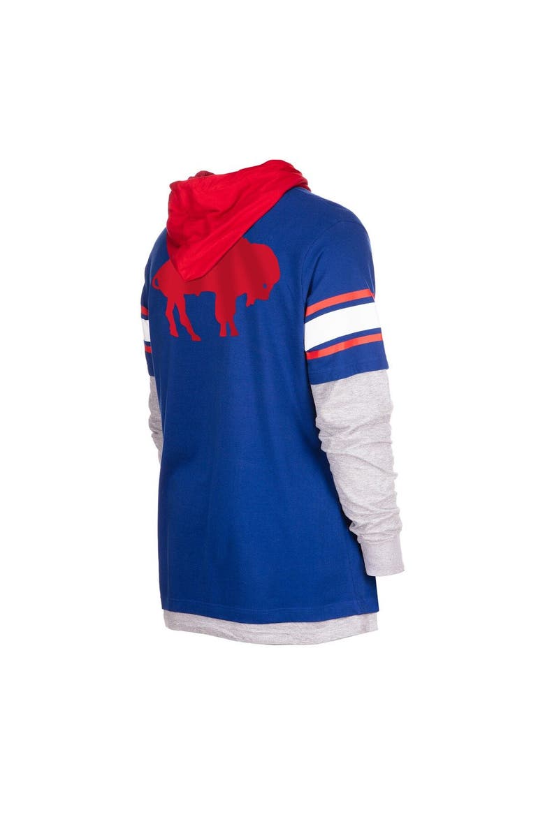 Men's New Era  Royal Buffalo Bills  Throwback Long Sleeve Hoodie T-Shirt, Alternate, color, Royal
