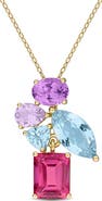 DELMAR Multi-Gem Cluster Pendant Necklace