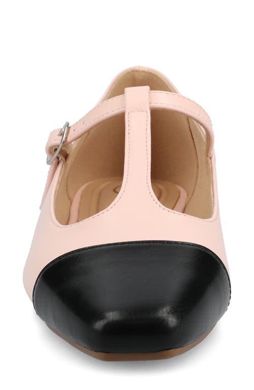 Journee Collection Thea T-strap Flat In Pink