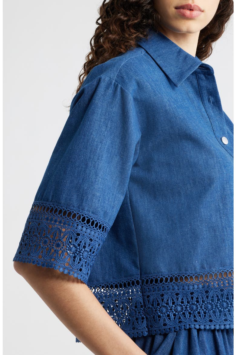 The Laylee Denim Shirt, Alternate, color, DARK DENIM