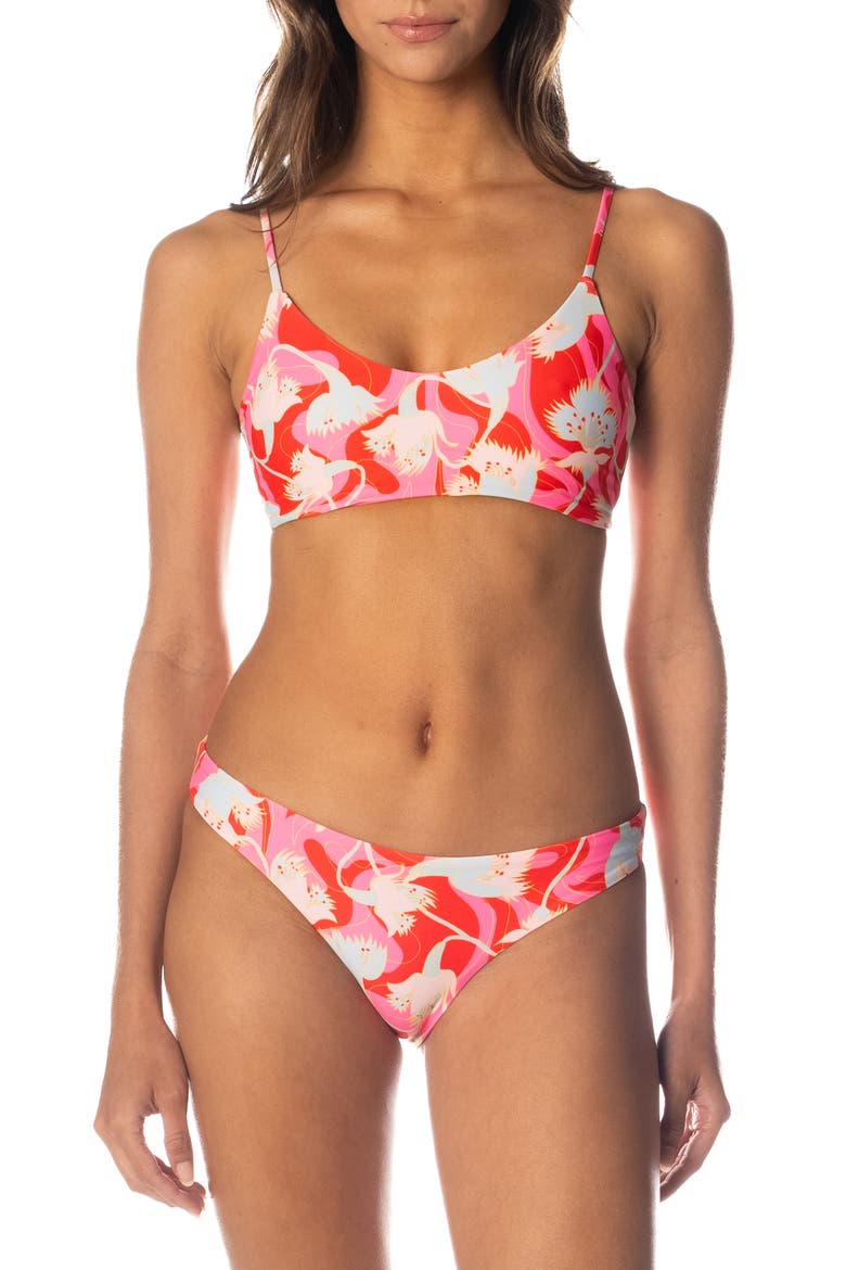 Floral Rush Flirt Reversible Bikini Bottoms, Alternate, color, PINK