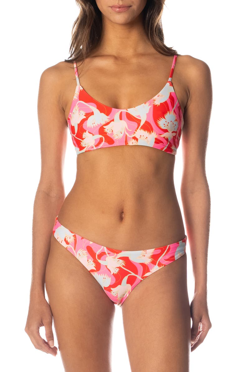 Maaji Floral Rush Lanai Reversible Bikini Top, Alternate, color, Pink
