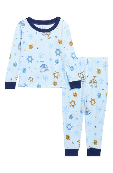 Kids' Matching Family Hanukkah Print Fitted Two-Piece Pajamas (Toddler)