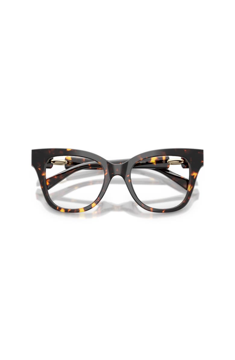Tory Burch 50mm Cat Eye optical glasses, Alternate, color, Tortoise