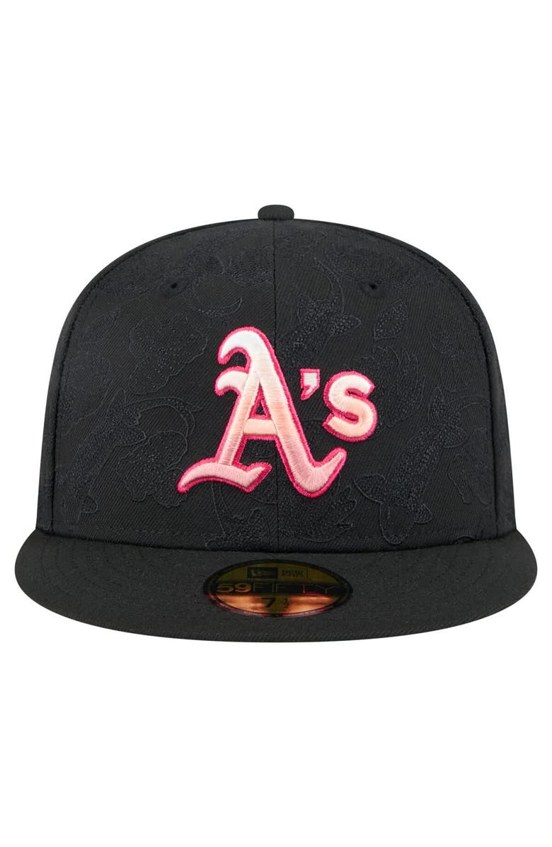 New Era Men's New Era Black Athletics Tonal Koi 59FIFTY Fitted Hat, Alternate, color, 