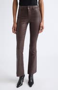 L'AGENCE Ruth Coated High Waist Raw Hem Straight Leg Jeans