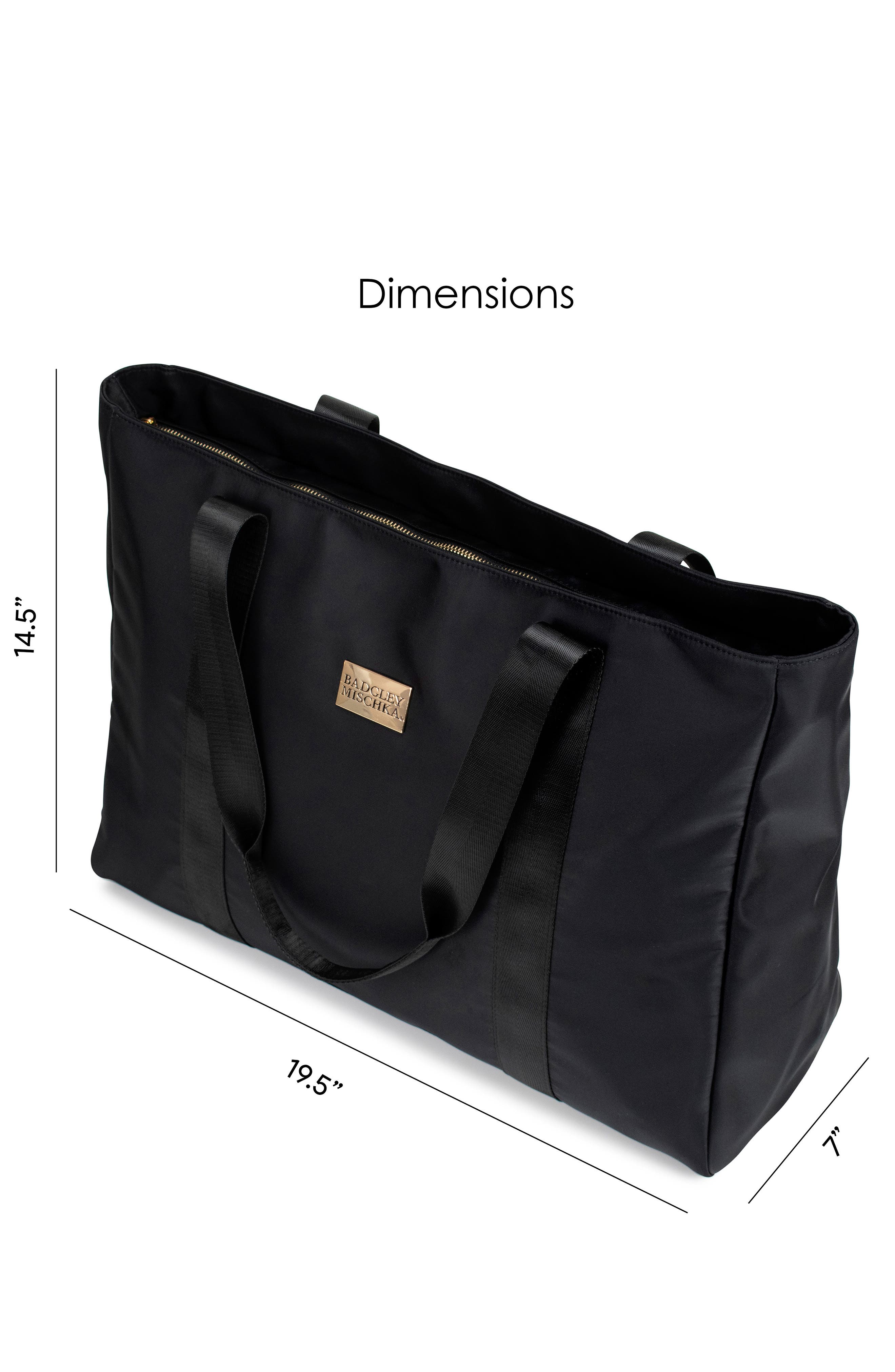 BADGLEY MISCHKA Uncomplicated Nylon Weekender Duffel Bag, Alternate, color, Black