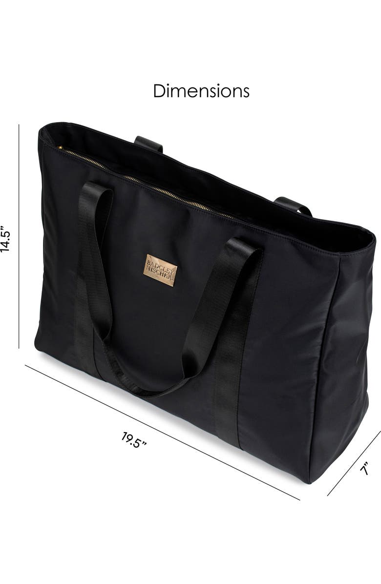 BADGLEY MISCHKA Uncomplicated Nylon Weekender Duffel Bag, Alternate, color, Black