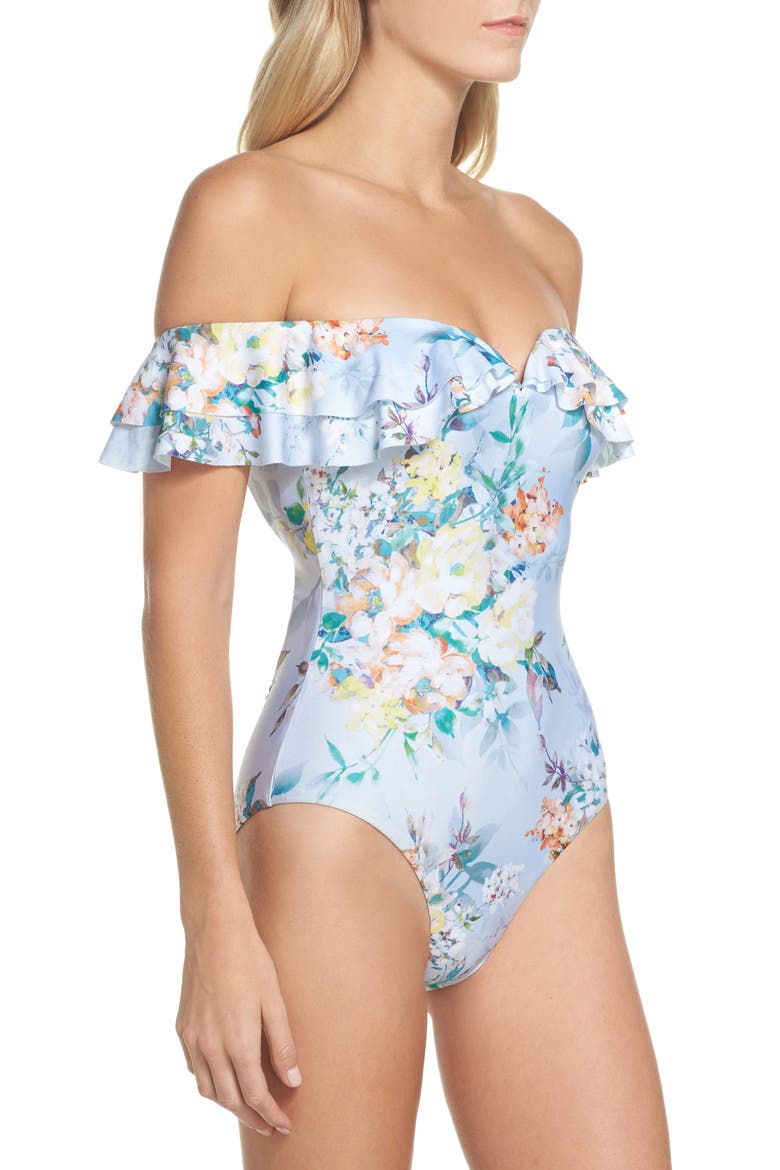 Femme Flora One-Piece Swimsuit, Alternate, color, BLUE MULTI