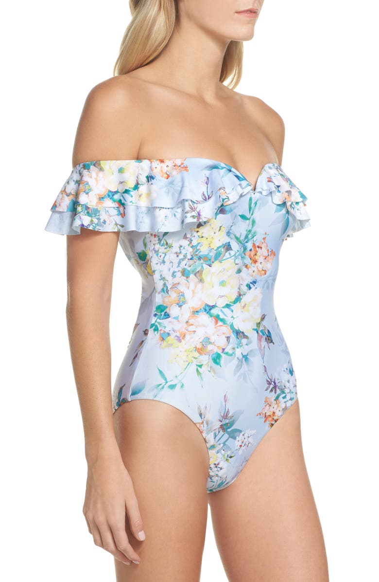 Becca Femme Flora One-Piece Swimsuit, Alternate, color, 