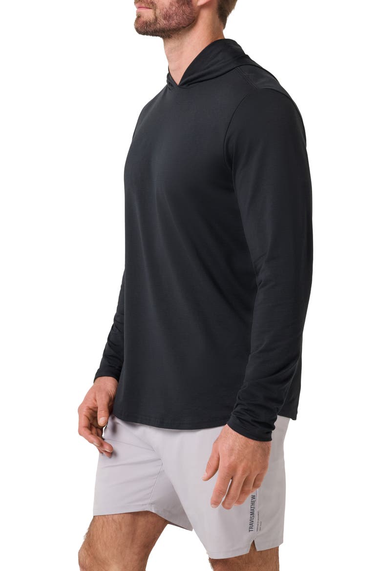 The Heater Series Hooded Long Sleeve Performance Jersey T-Shirt, Alternate, color, BLACK