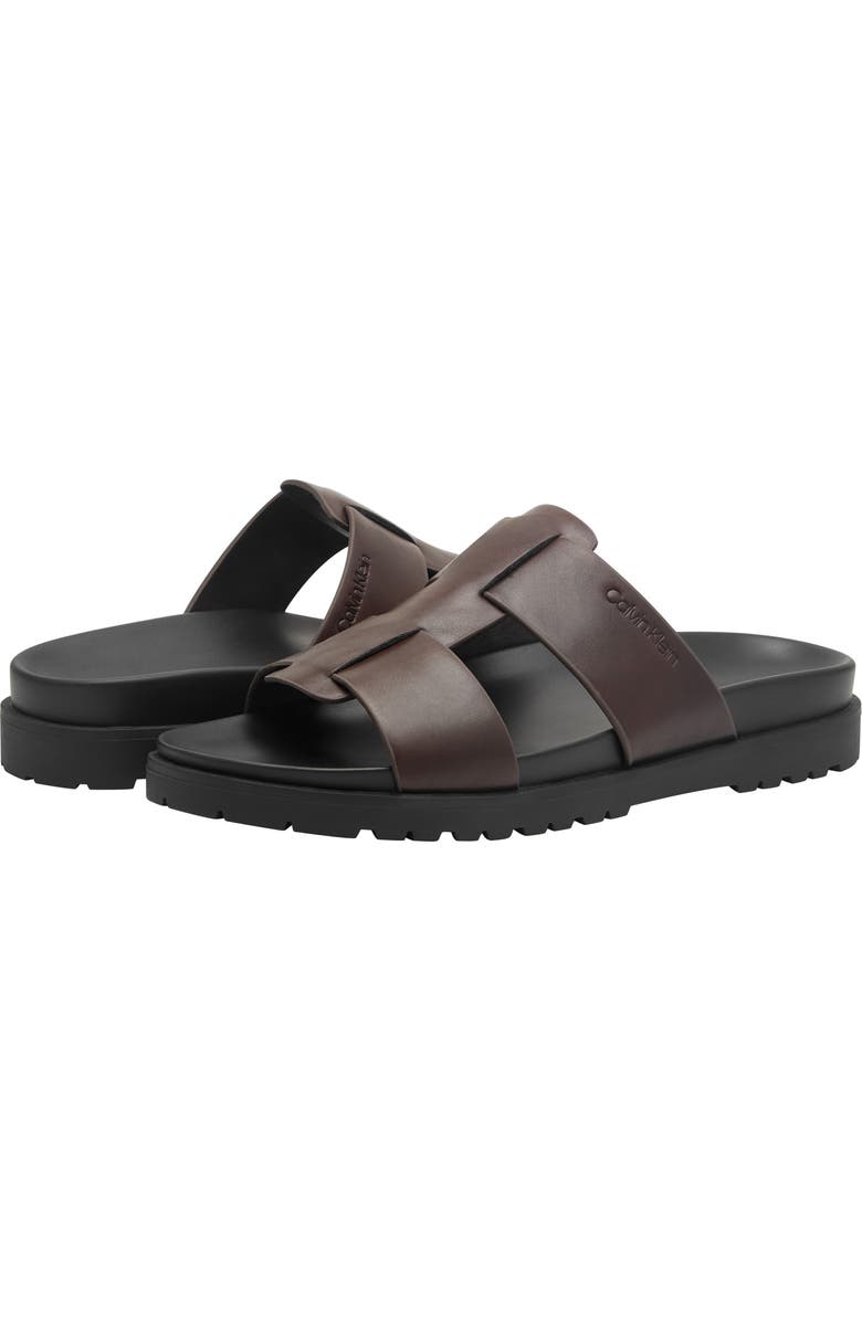 Calvin Klein Rolinde Lug Sole Slide Sandal, Alternate, color, Dark Brown