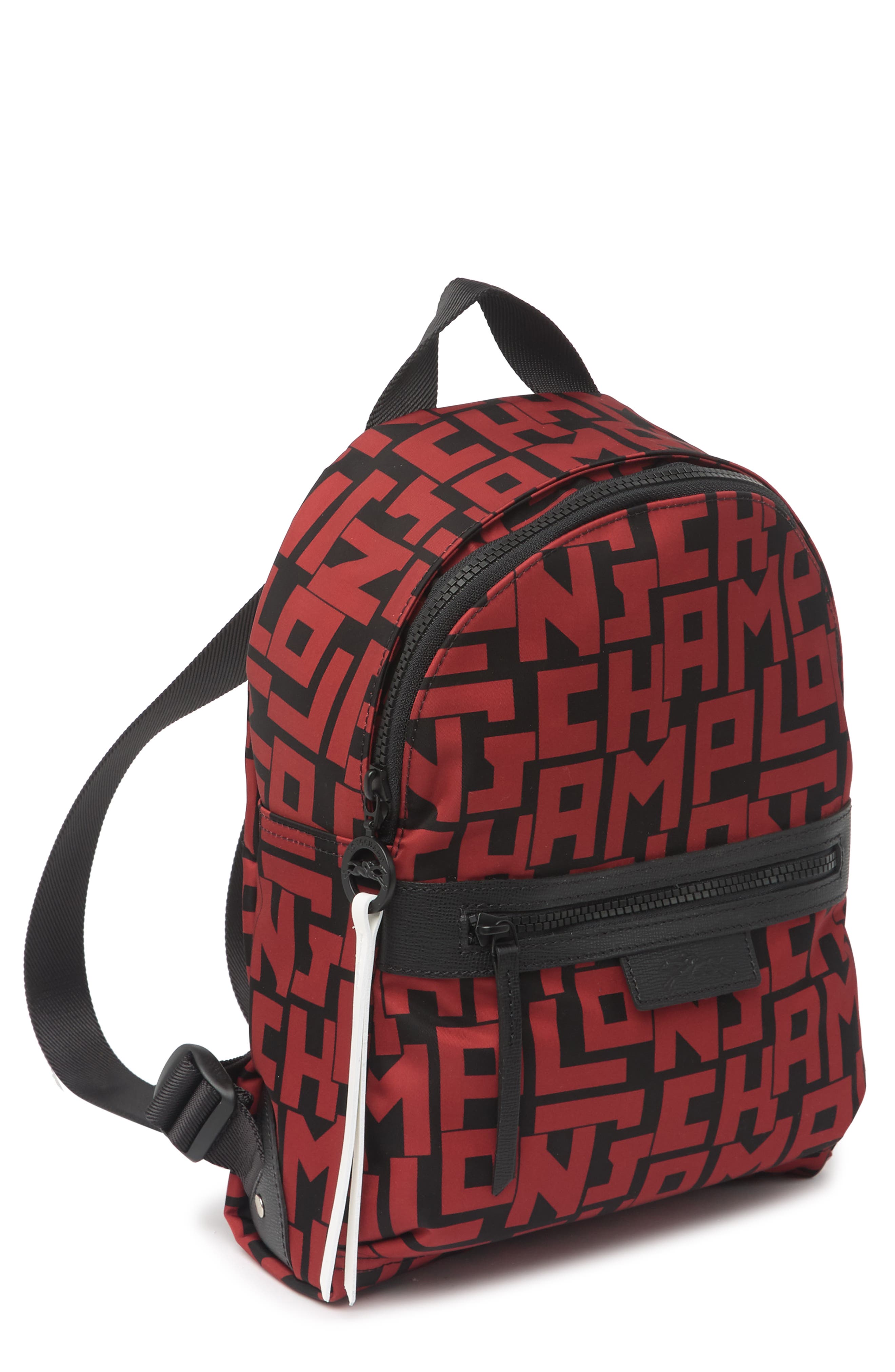 Longchamp Le Pilage Small Backpack, Alternate, color, Blk/Brick