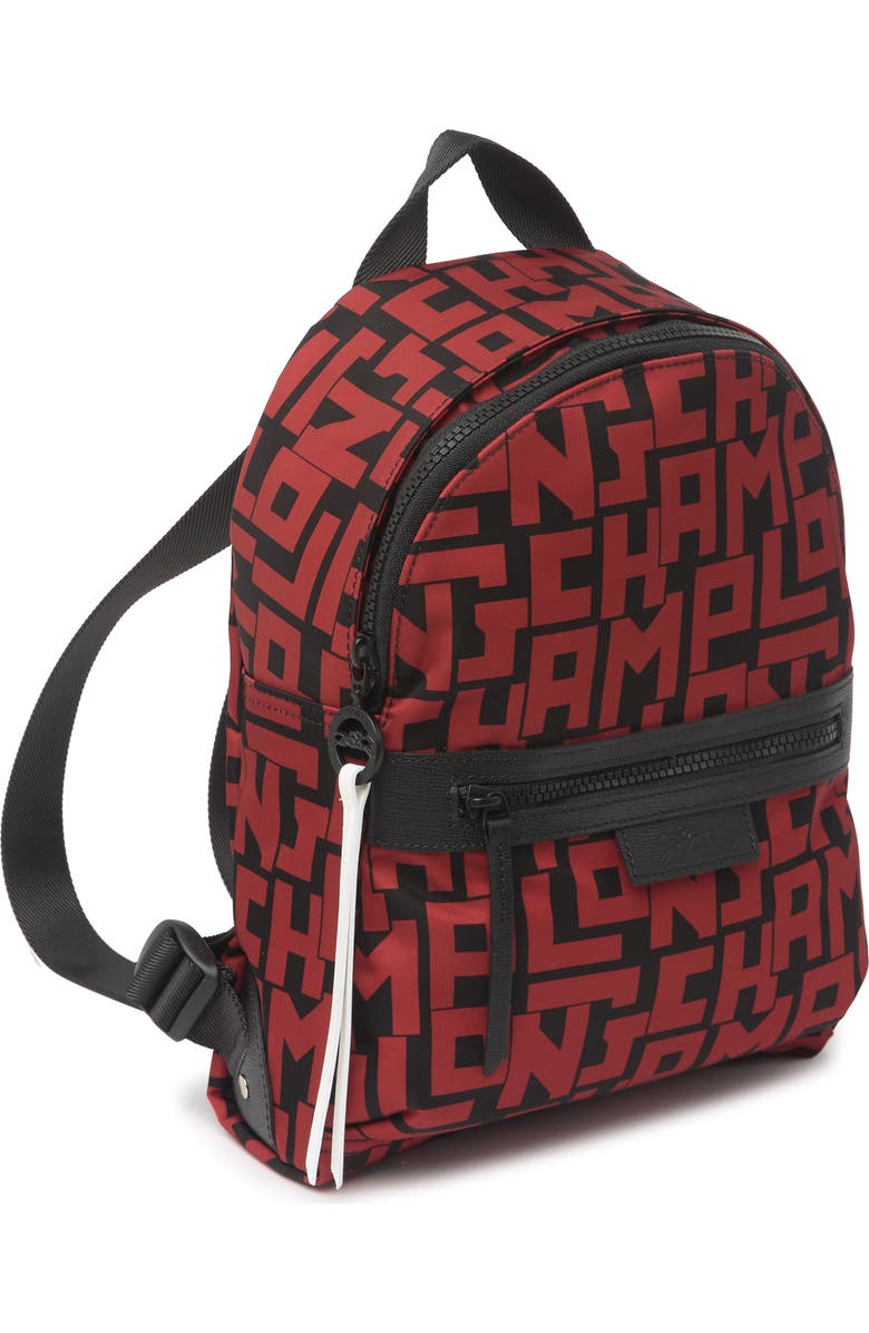 Longchamp Le Pilage Small Backpack, Alternate, color, Blk/Brick