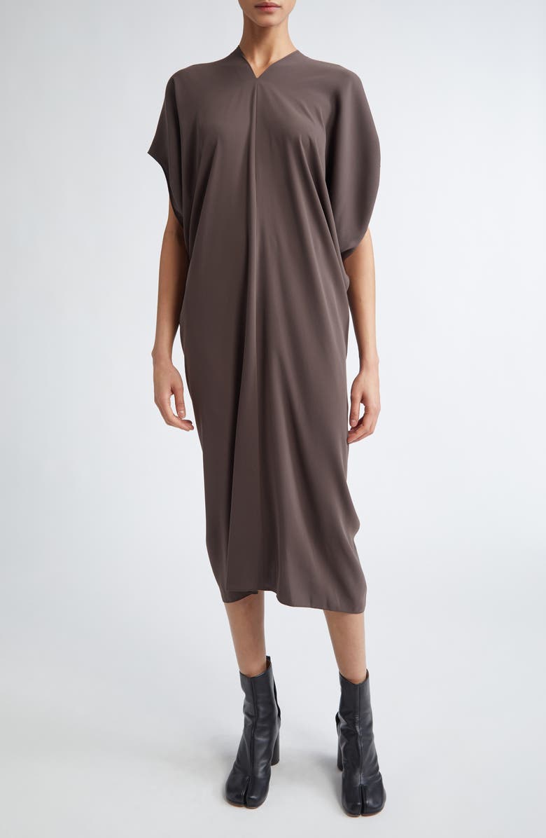 MM6 Maison Margiela Draped Midi Dress, Main, color, Brown