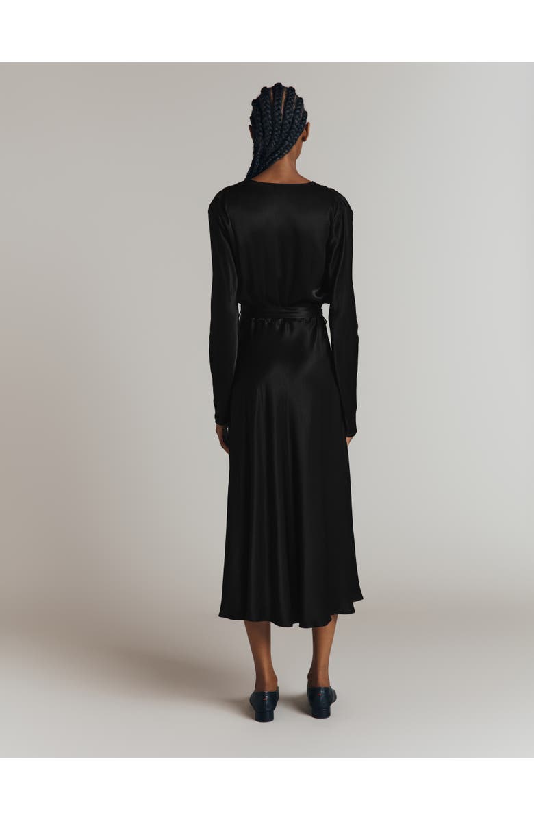 Ghost London Meryl Satin Midi Dress, Alternate, color, Black