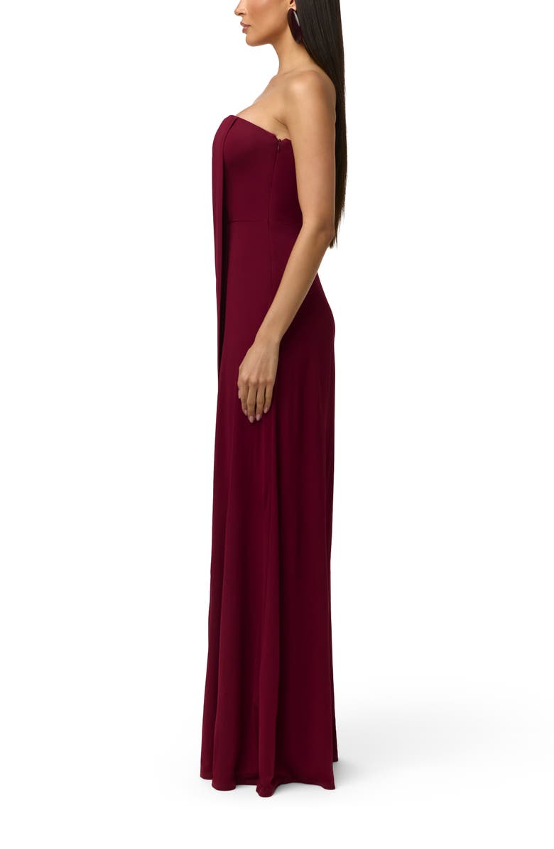 Naked Wardrobe Slinky Strapless Tube Wide Leg Jumpsuit, Alternate, color, Sangria