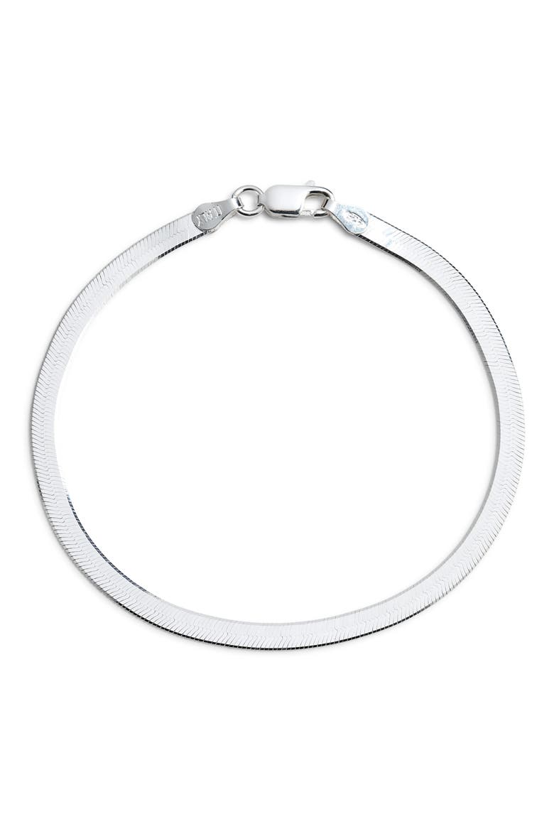 Ella Herringbone Chain Bracelet, Main, color, SILVER