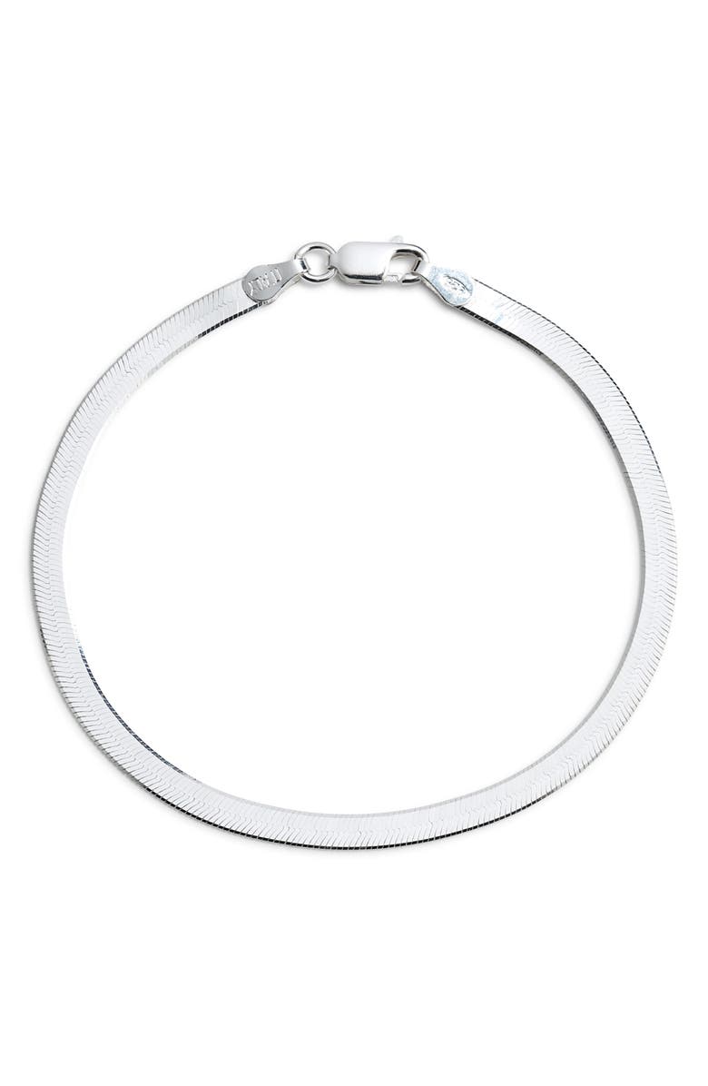 Child of Wild Ella Herringbone Chain Bracelet, Main, color, Silver