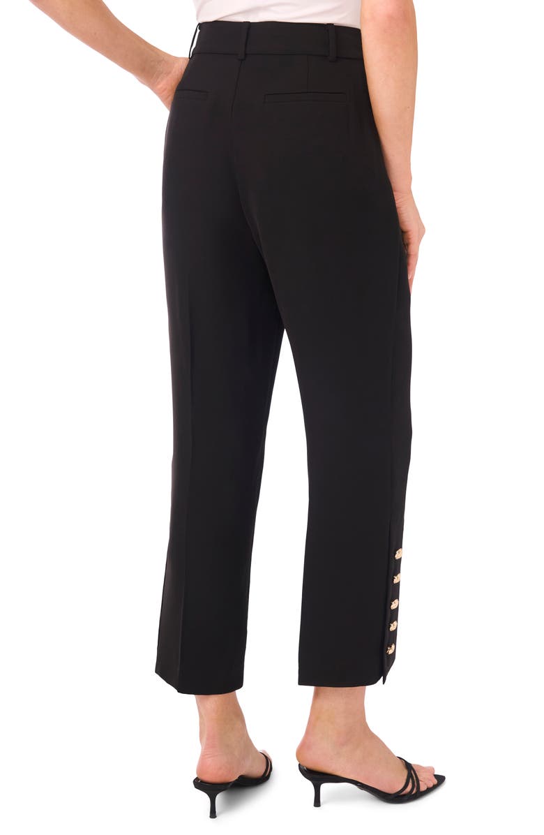 CeCe Button Detail Crop Straight Leg Pants, Alternate, color, Rich Black