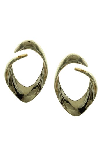Olivia Welles Lola Open Drop Hoop Earrings In Green
