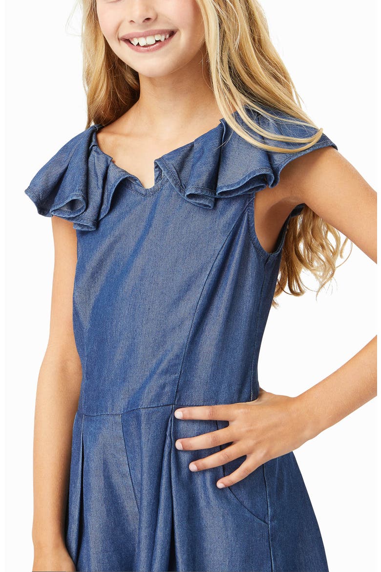 Habitual Flutter Sleeve Romper, Alternate, color, INDIGO
