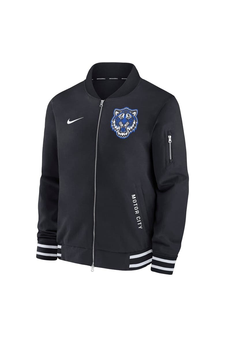 Men's Nike  Black Detroit Tigers Authentic Collection City Connect Full-Zip Bomber Jacket, Alternate, color, Black