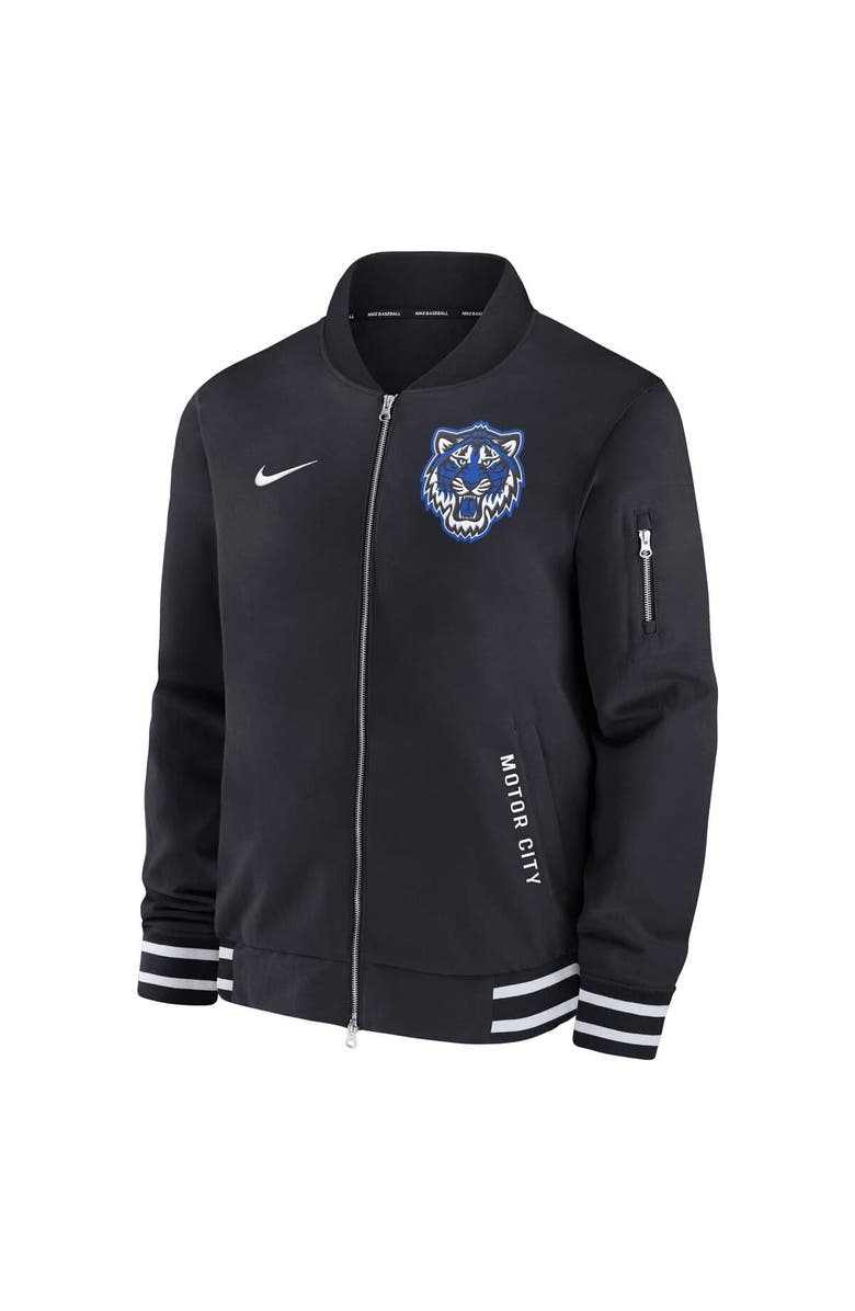 Nike Men's Nike  Black Detroit Tigers Authentic Collection City Connect Full-Zip Bomber Jacket, Alternate, color, 