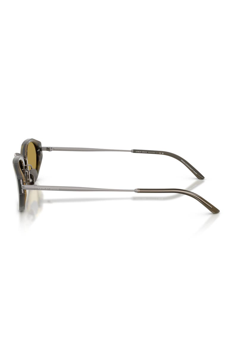50mm Polarized Irregular Oval Sunglasses, Alternate, color, BROWN / GREEN TOP / GREEN