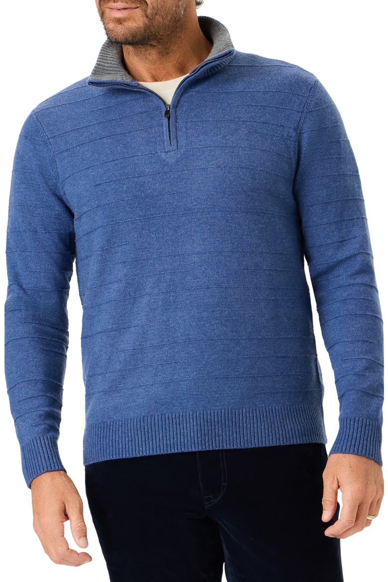 Poggio Quarter Zip Sweater, Main, color, NAVY