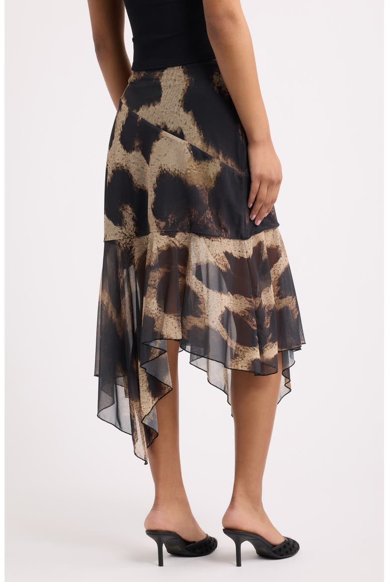 Mirada Leopard Print Mesh Midi Skirt, Alternate, color, LEOPARD
