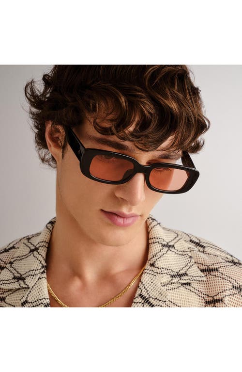 Aire Ceres 51mm Rectangular Sunglasses In Black/cinnamon Tint