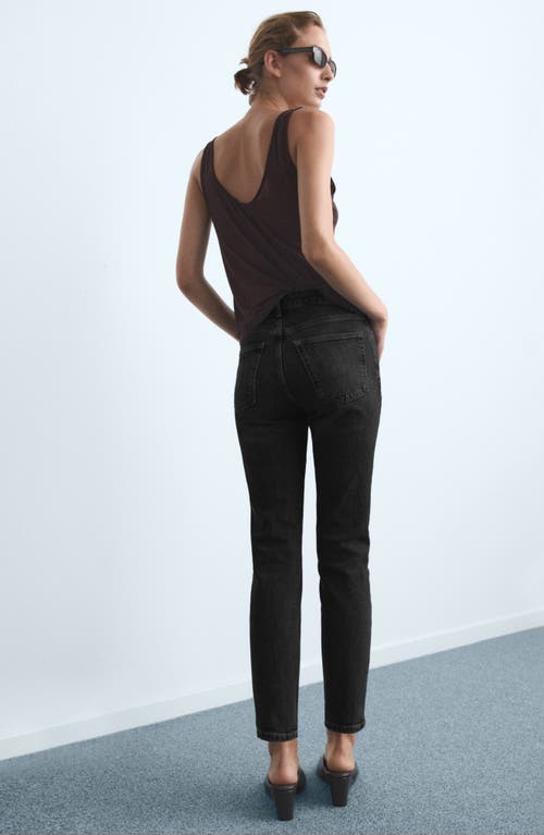 Mango Claudia Crop Slim Fit Jeans In Brown
